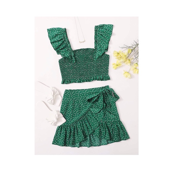 MakeMeChic 2-piece Ruffle Trim Set - Picture 3 of 9